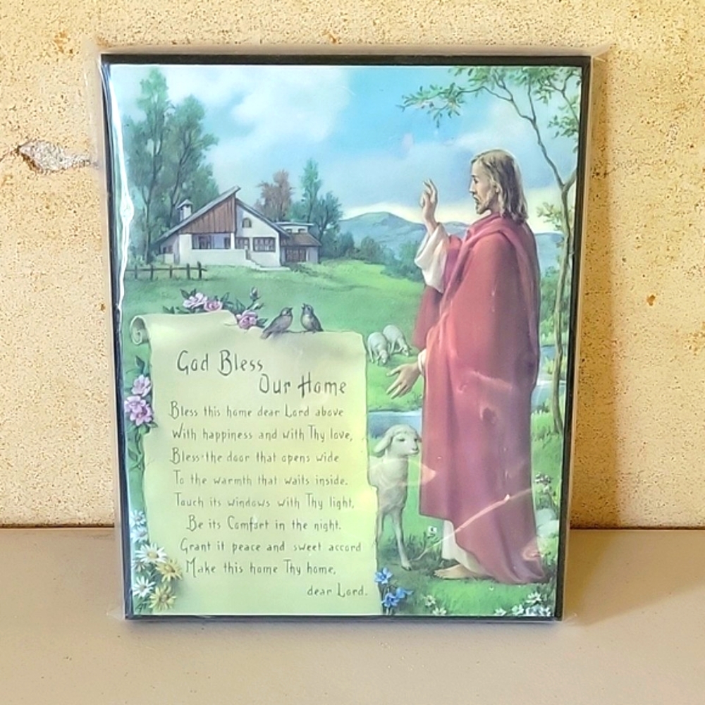 God Bless Our Home Religious Hanging Plaque